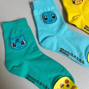 Pocket Monster Pikachu Ultra Soft Socks-Stretchable Silky Soft Premium Cotton Crew Socks/ US2-9/Birthday Gift/5days Socks image 4