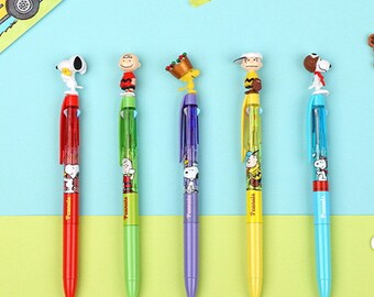 Stylo à bille mascotte Peanuts Snoopy 0,5 mm - 3 couleurs, Snoopy & Charlie Brown, cadeau d'anniversaire, papeterie de bureau