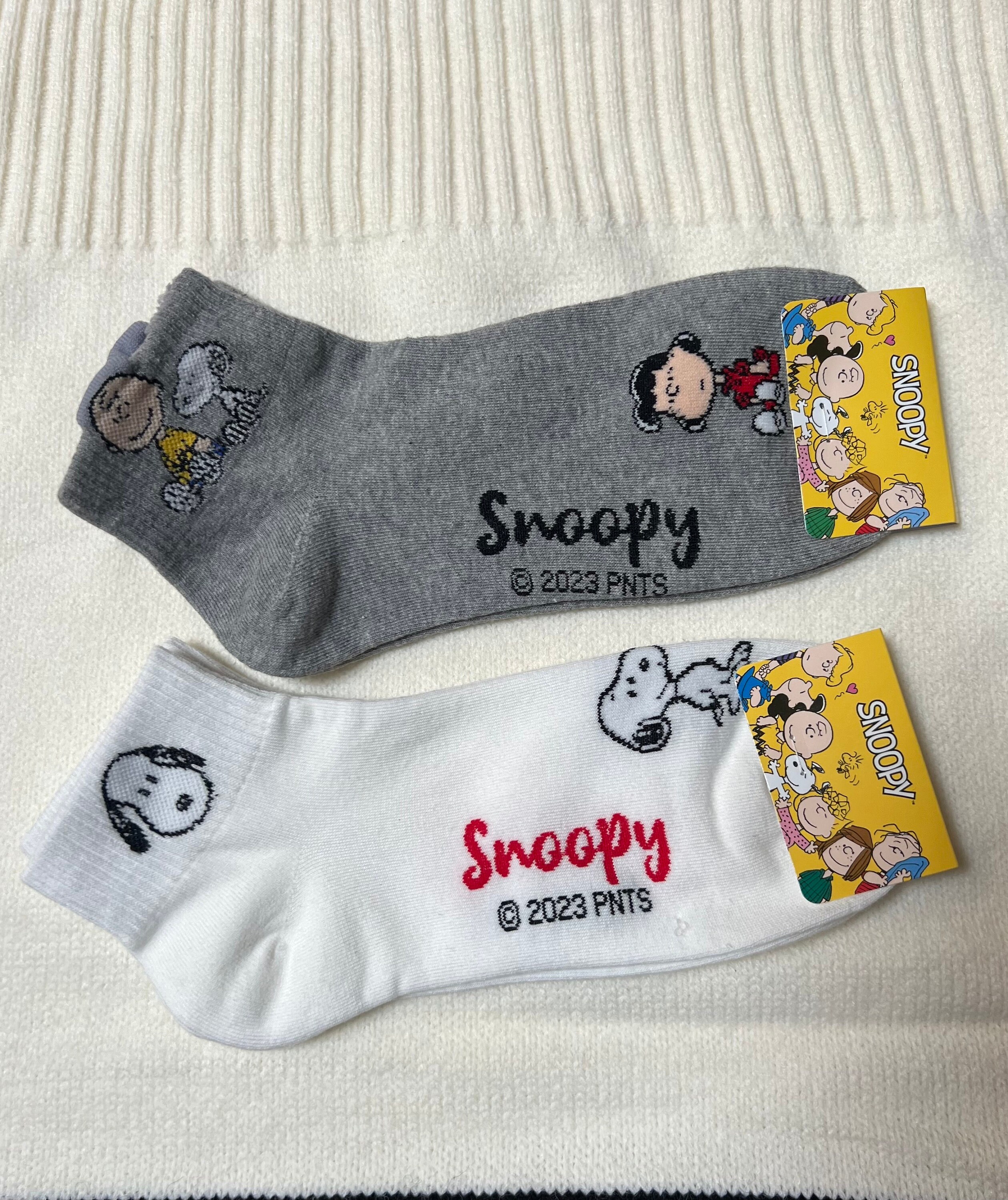 Peanuts Characters Cotton Ankle Crew Socks Ultra Soft Stratch Daily
