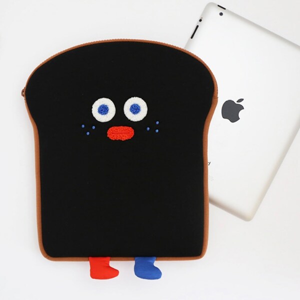 Brunch Brother 11" Laptop ipad cover Pouch/ tablet 3layers Sleeve, pencil holder- Bread Man Unique Design- High Quality Made