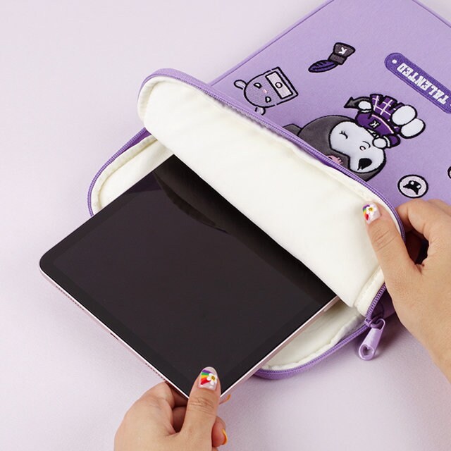 Sanrio Character Kuromi 11 Inch Gadget Soft Pouch Tablet PC Case B5 Size  New