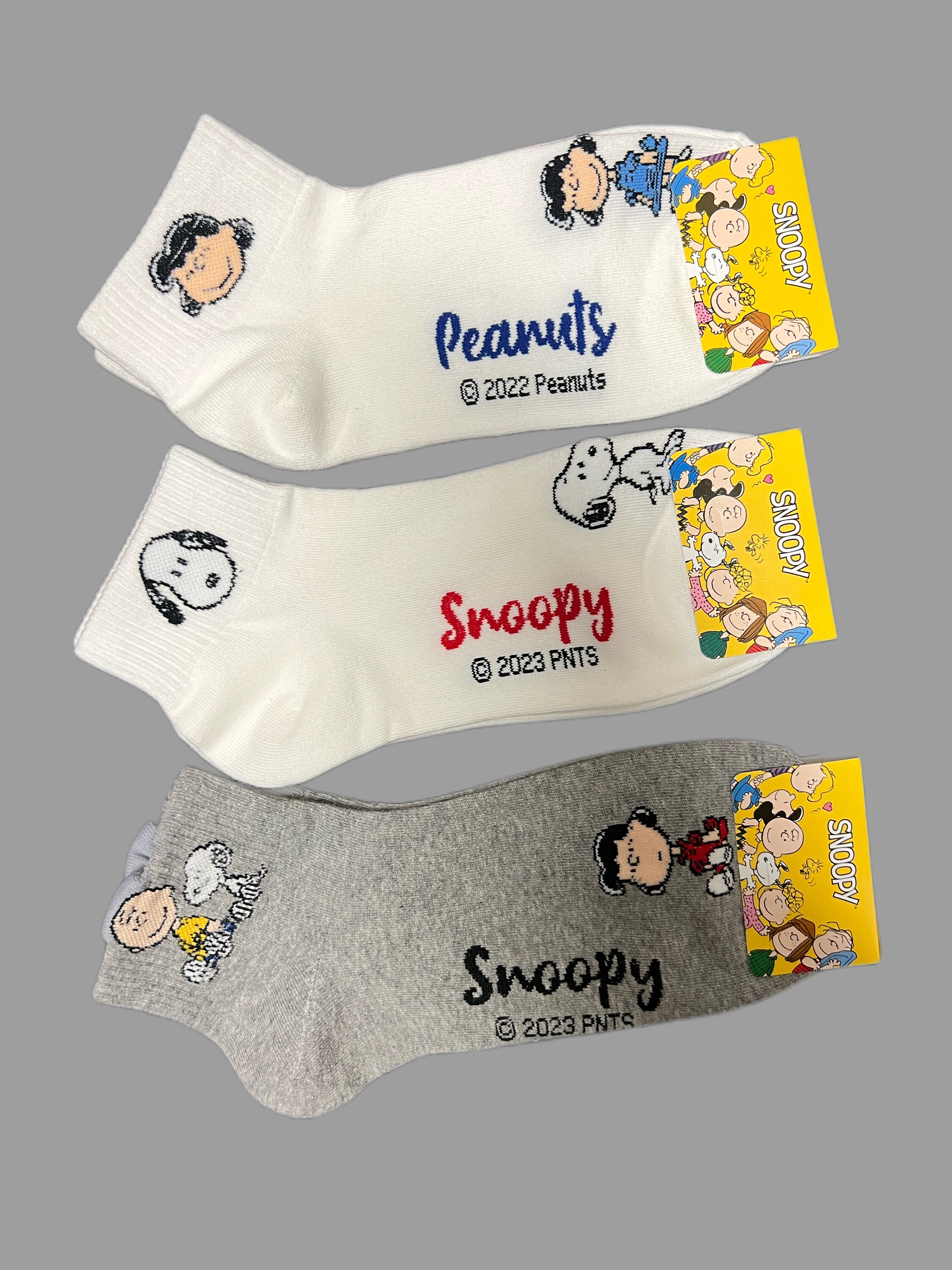 Peanuts Characters Cotton Ankle Crew Socks Ultra Soft Stratch Daily