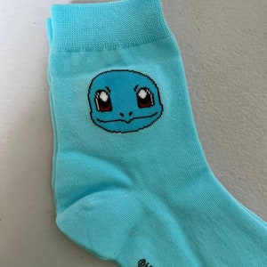 Pocket Monster Pikachu Ultra Soft Socks-Stretchable Silky Soft Premium Cotton Crew Socks/ US2-9/Birthday Gift/5days Socks SKy