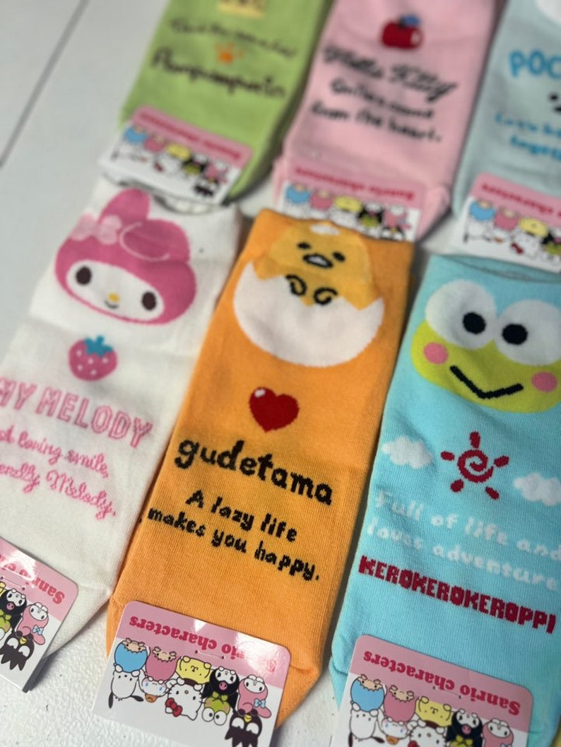 Sanrio Happy Phrase Character Cotton Ankle Sockshigh Quality, My