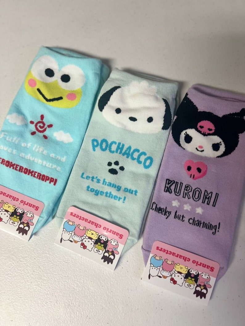 Sanrio Happy Phrase Character Cotton Ankle Sockshigh Quality Etsy