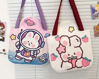 Fantastic cute canvas bunny daily shoulder bag