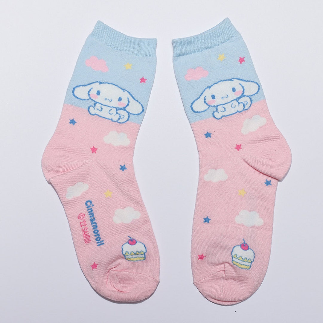 Sanrio Characters 2 Tone Crew Socks Ultra Soft Cutie Socks / - Etsy