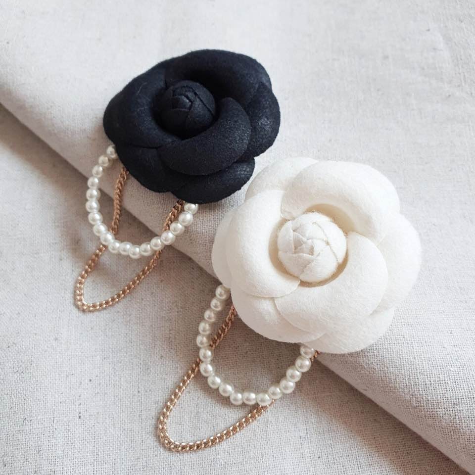 Promotional StealNew Korean Wool Camellia Flower Brooch Pins Pearl