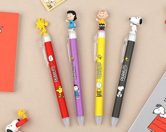 Peanuts Snoopy & Friends Figure Mascot Ball point Pen 0.5mm- Snoopy, Charlie Brown,Woodstock,  Lucy,Sally, Linus Ball pen 6PCS SET
