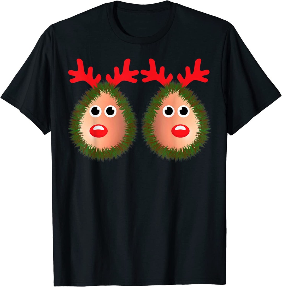 Sexy Rendier Borsten Lelijke Kersttrui Klatergoud Hoorns Etsy België