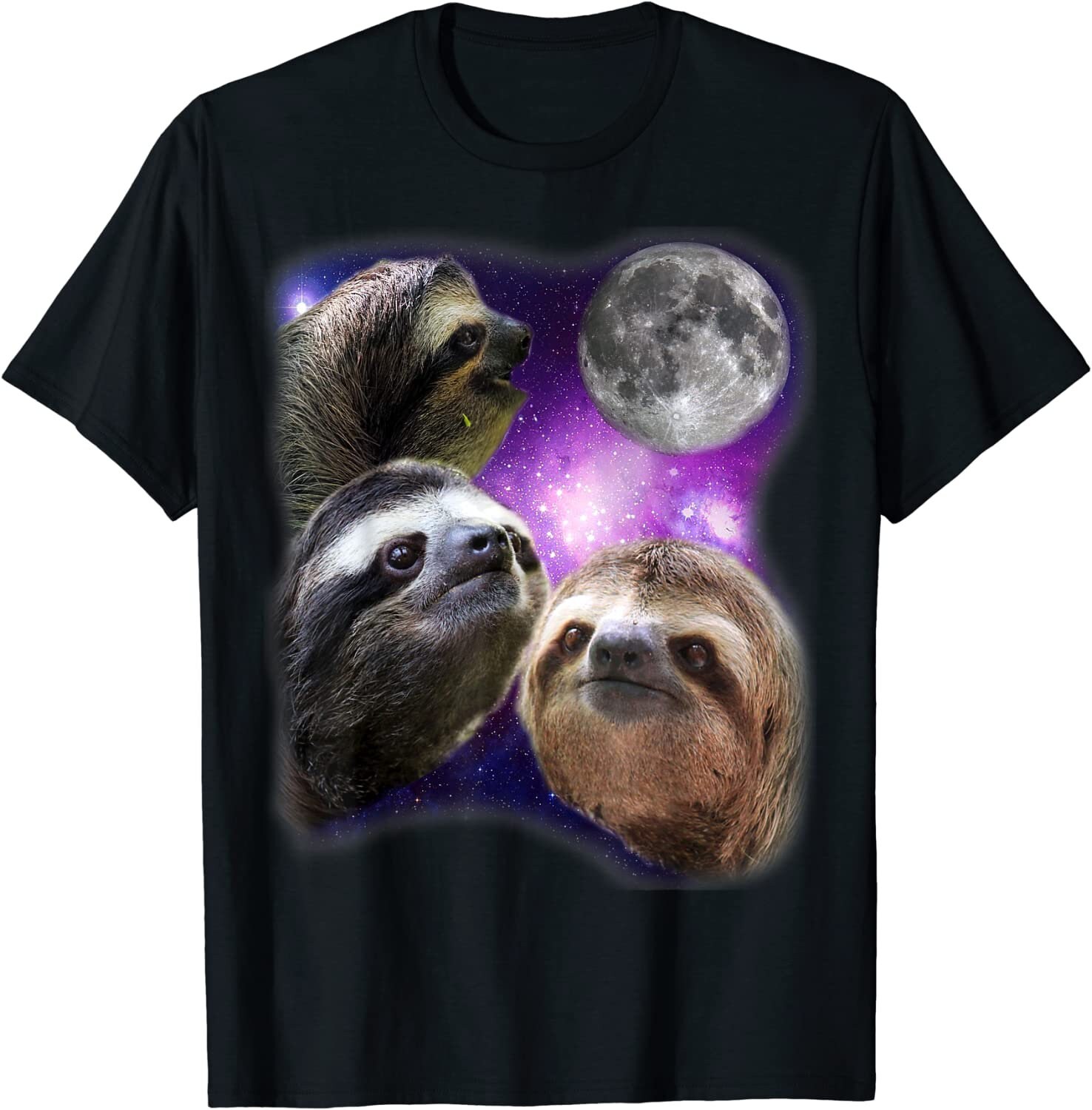 Sloth Shirt Three Sloths Moon Parody Wolf Meme T-shirt - Etsy