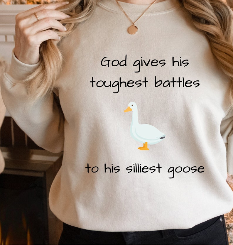 Funny Meme Sweater God Give His Toughest Battles to His Etsy