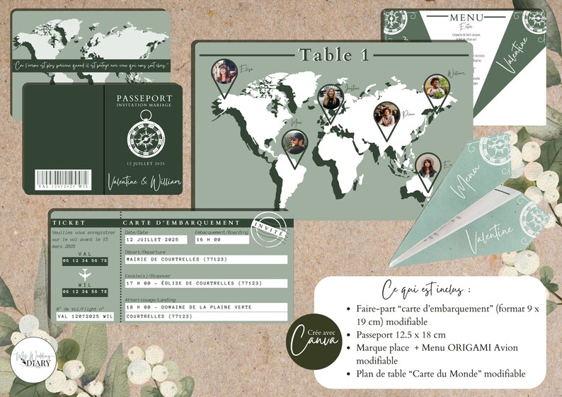 Travel theme wedding invitation image 3