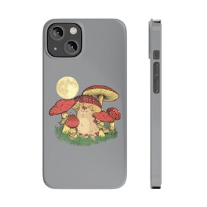 Cottagecore Cat Mushroom Botanical goblincore Magic Mushroom Cat lover gift Slim Phone Cases, Case-Mate