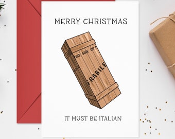 A Christmas Story Card / Greeting Cards Handmade / Funny Christmas Card / Pink Nightmare / Fragile / Must Be Italian