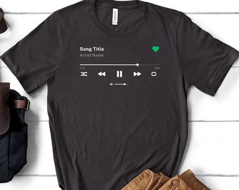 Custom Spotify Song T-Shirt, Couples Gift For Boyfriend, Favorite Song Tee, Custom Song Title and Artist Name Shirt, Valentine's Day Gift