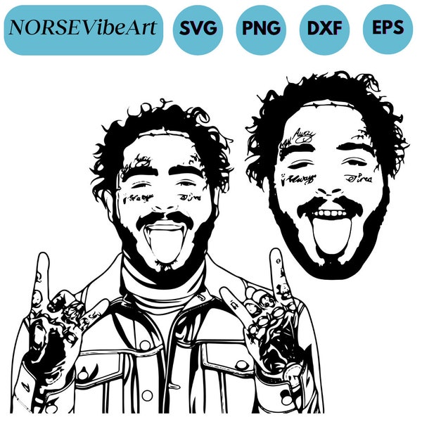 Post Malone Svg Bundle, Post Malone Png, Post Malone Clipart, Post Malone Cricut Svg Png Dxf Eps, Instand Download