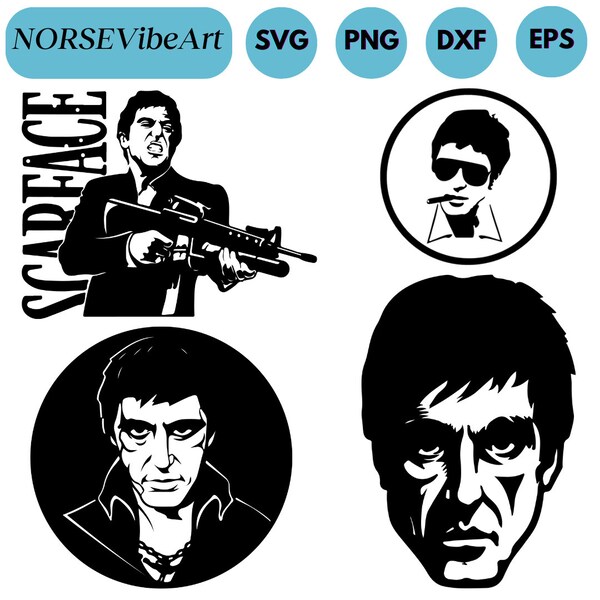 Scarface Svg Bundle, Tony Montana Svg, Scarface Png, Tony Montana Svg, Al Pacino Svg, Scarface cricut, Scarface Clipart, Scarface Vector