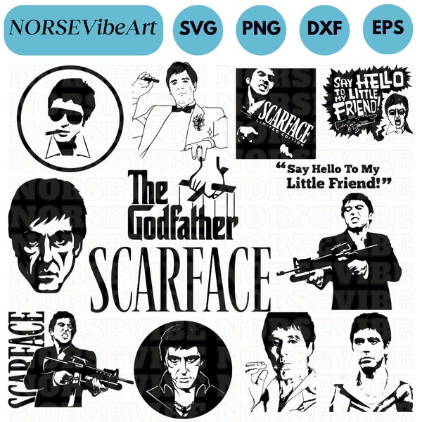 Scarface Svg Bundle, Tony Montana Svg, Scarface Png, Tony Montana Clipart, Al Pacino Svg, Scarface Clipart, Scarface Cricut,Instant Download