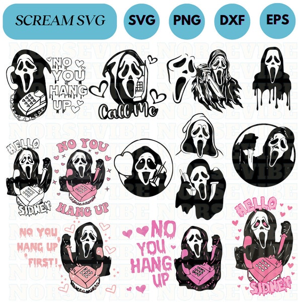 Scream Svg, Scream Png, Cut File For Cricut Silhouette, Scream Cricut Vector Bundle, You Hang Up Svg Bundle, Funny Scream Svg