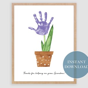 Thanks for Helping Me Grow Grandma Printable Handprint Craft Art | Baby ...