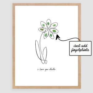 I Love You Dada Printable Fingerprint Craft Art | Baby Toddler | Decor Nursery Activity Gift DIY | Printable Craft | Gift for New Dad