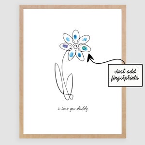I Love You Daddy Printable Fingerprint Craft Art | Baby Toddler | Decor Nursery Activity Gift DIY | Printable Craft | Gift for New Dad
