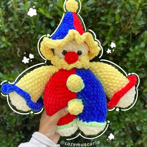 Clown Amigurumi Handmade Plush Handcrafted Clowncore/Kidcore Plushy - Crocheted Soft Plushie