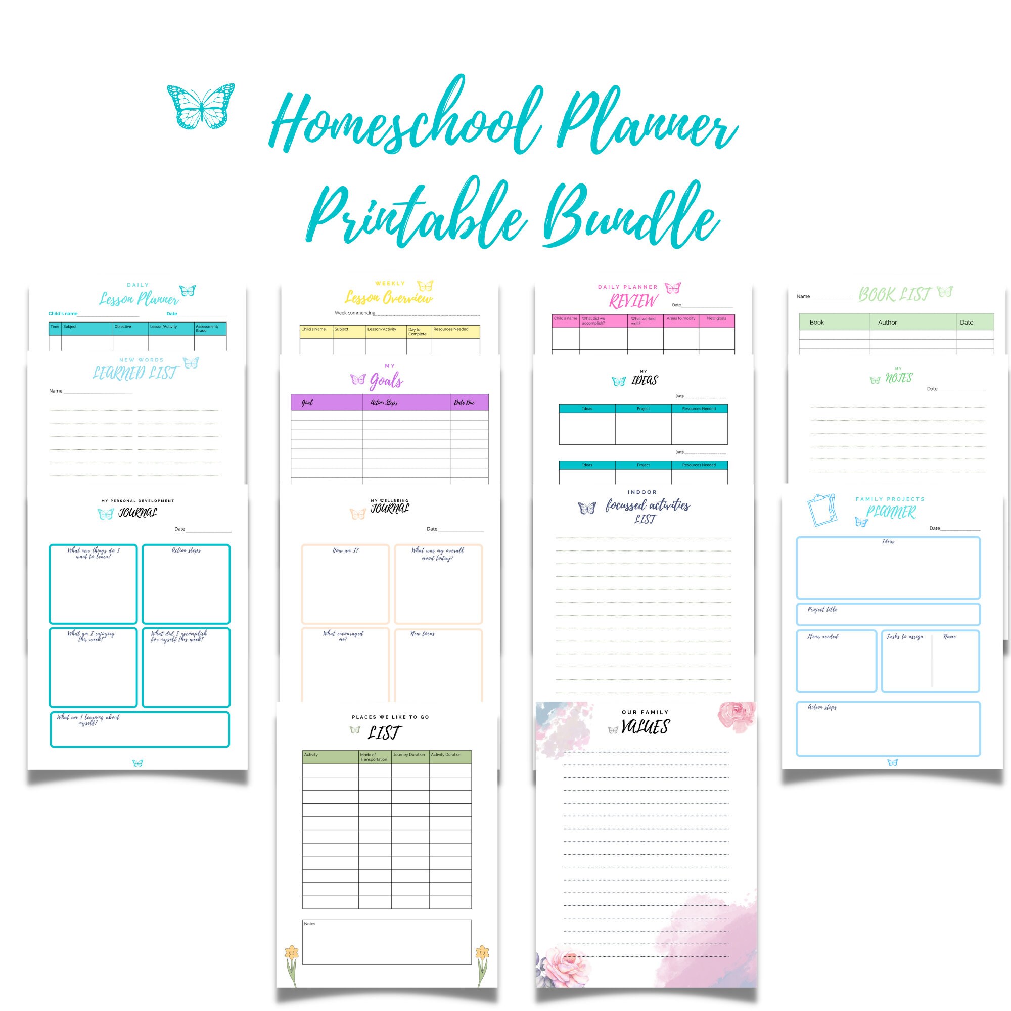 Homeschool Planner Printable Bundle - Etsy
