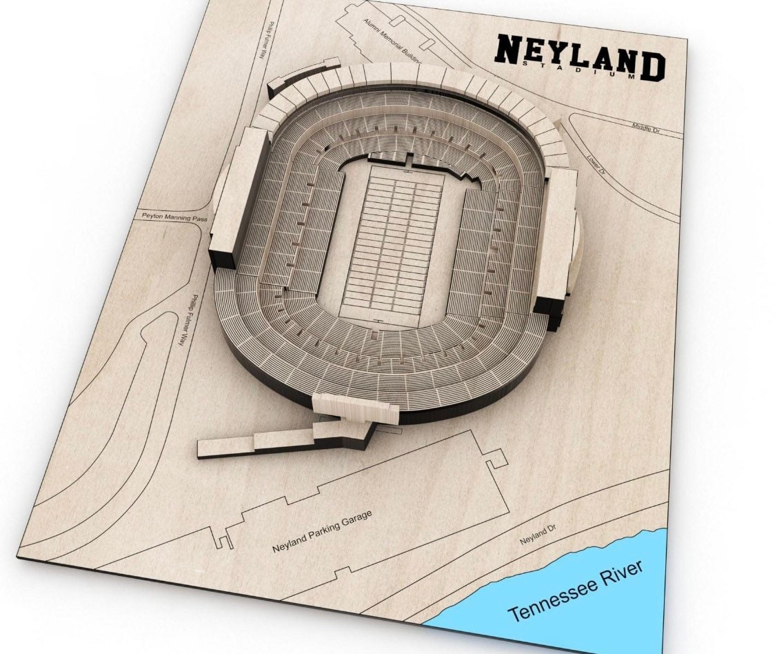 Wooden 3D Neyland Stadium Replica Sports Fan Custom Gift Personalized ...