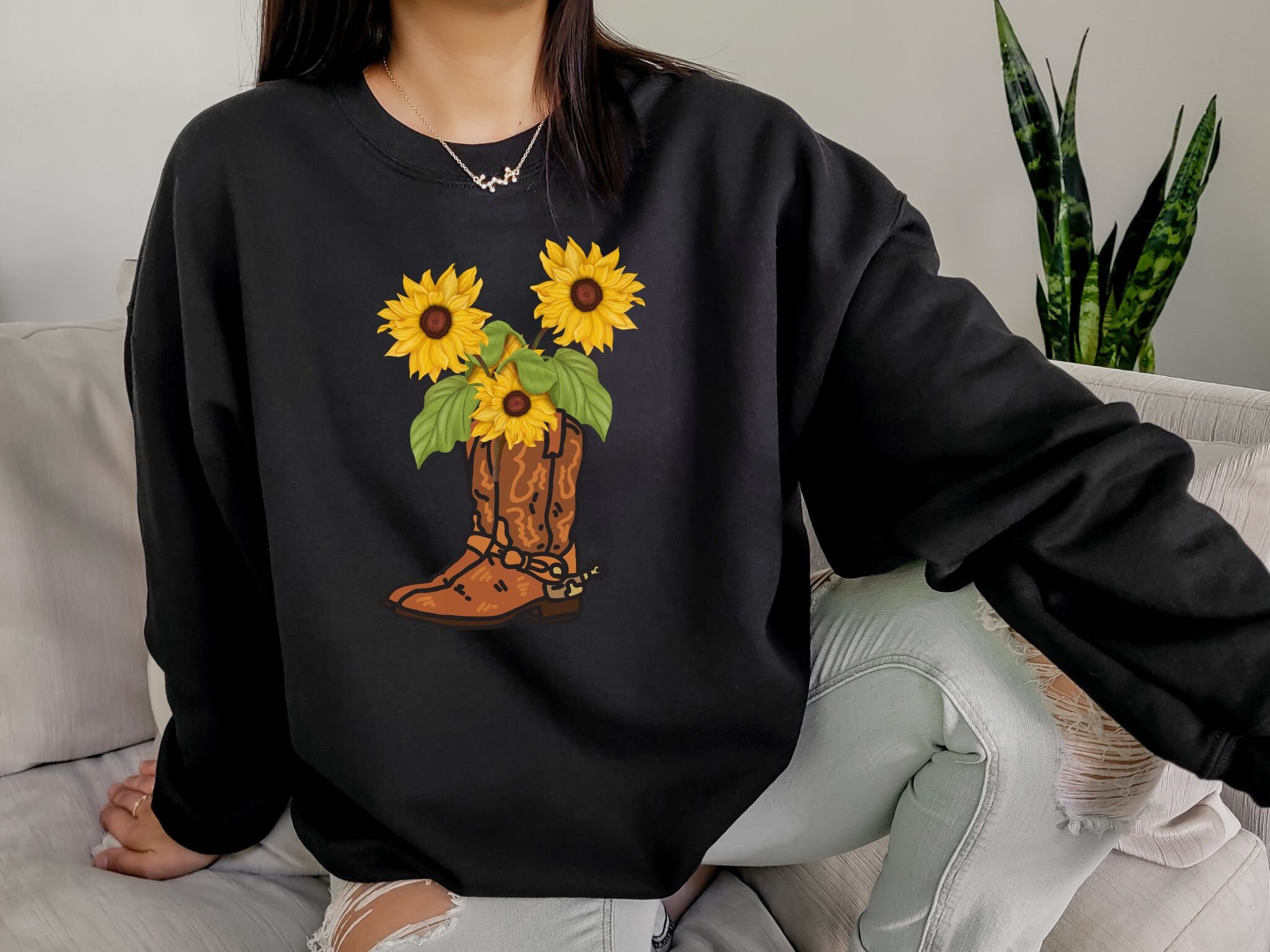 Sunflower Cowgirl Sweatshirt Cowgirl 