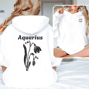 Aquarius Zodiac Birthday Hoodie, Personalized Unisex Sweatshirt, Astrology Sweatshirt, Horoscope Hoodie, Birthday Gift, Zodiac Sign Clothing