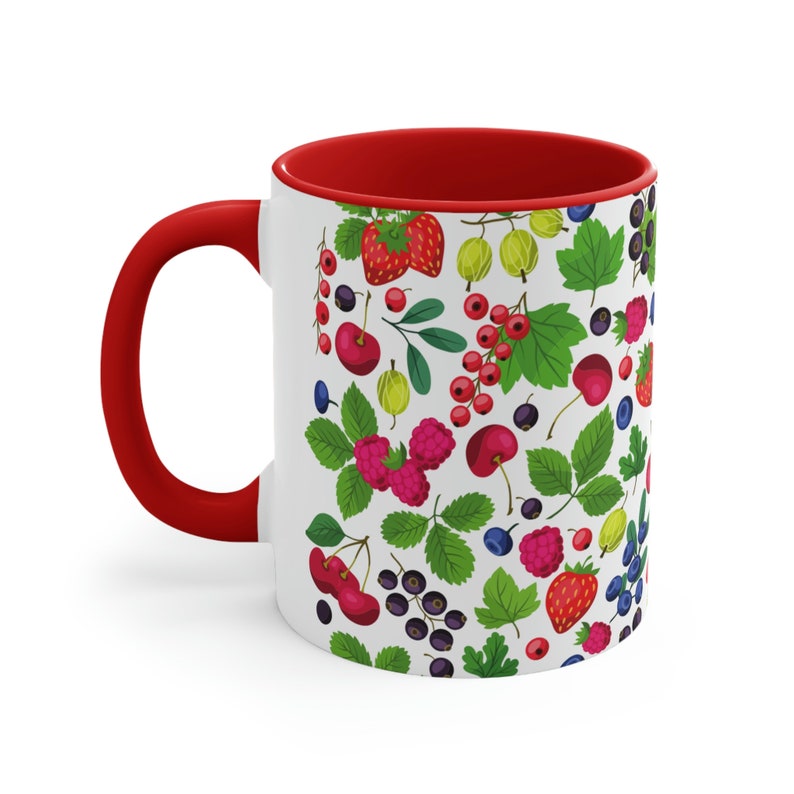 Berries Coffee Mug, Berry Coffee Cup, Kitchen Décor, Strawberry Coffee