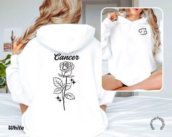 Cancer Zodiac Hoodie: Floral Astrology Birthday Gift