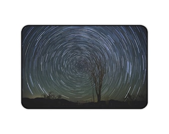 Starry Spiral Effect Night Sky Mouse and Desk Pad High Resolution 12x18