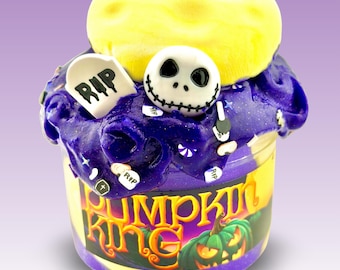 8oz Purple Icee Halloween Slime w/ 2oz Jelly Slime & Yellow Clay, DIY Cloud Dough, Scented Triple Berry Crumble
