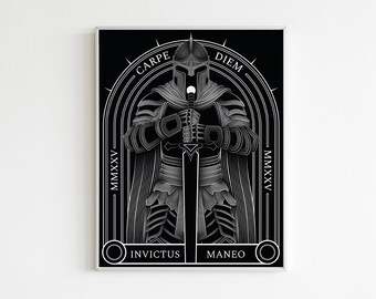 Line Art - Knight - Invictus Maneo