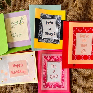 Confezione da 5 biglietti d'auguri fatti a mano - Opzione 5