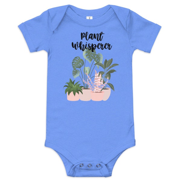 Plant Whisperer Baby Bodysuit, Houseplant Graphic Romper, Infant Gardening Outfit, Botanical Design Snap Suit, Nature-Inspired Baby Wear
