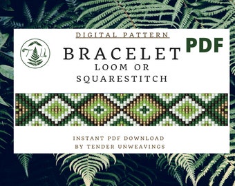 Loom Pattern, Beading Pattern, Loom Pattern, Beaded Bracelet, Bracelet Pattern, Beaded Bracelet Pattern, Squarestitch Pattern, Beadwork PDF