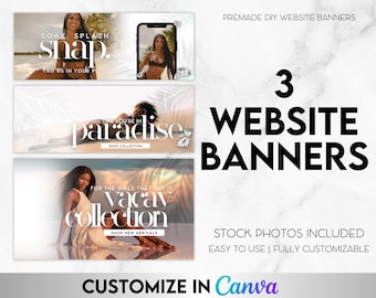 Swimwear Web Banners | Canva Website Templates (Digital Download)