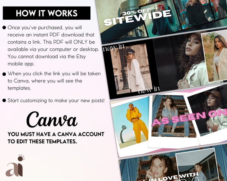 Editable Website Banner Templates | Boutique Store Canva Designs (Digital Download) image 4