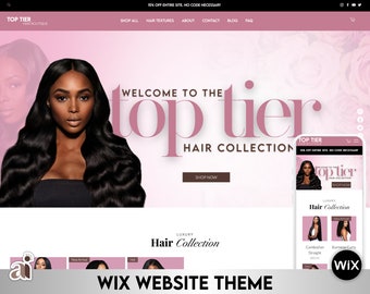 WIX Hair Boutique Template | Website Design for Hair | WIX Hair Salon Theme | Beauty & Hair Template | Pink Girly Aesthetic | Ecommerce