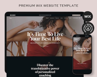 Wix Website Template for Business Coach Influencer Small Businesses | Creative Website Design | Wix Web Design Templates | Girl Boss Website
