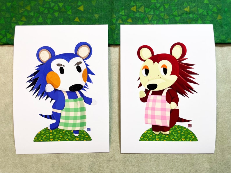 Adorable Animal Crossing Wall Art Mabel & Sable Print Set Etsy