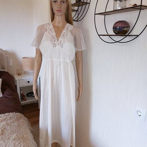 Vintage 90s Romántico Finlandia Camisón / Maxi Vestido de Noche, S-M