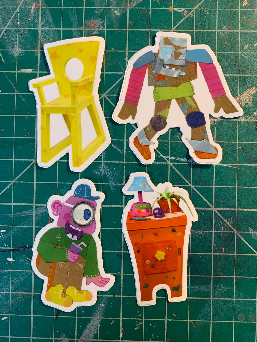 Cardboard Stickers! - Etsy