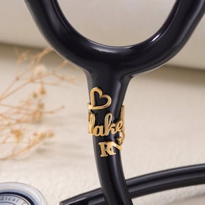 Heart RN Stethoscope ID Tag|Stethoscope Name Tag with Sunflower|Custom Stethoscope Charm|Gift for Nurse Graduation|RN Gift|Gift for Doctor