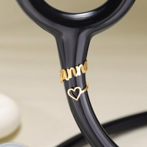Etiqueta de identificación de estetoscopio/Regalo de enfermera con corazón/Regalo para estudiante de enfermería/Etiqueta con nombre de estetoscopio/Etiqueta con nombre personalizada de estetoscopio/Regalo de Acción de Gracias para médico