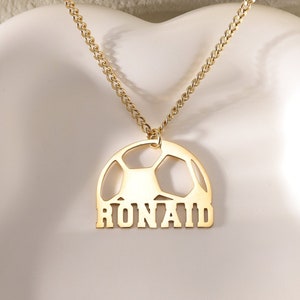 Custom Soccer Name Necklace|Personalized Soccer Necklace For Men|Football Custom Name Necklace|Soccer Ball Pendant|Soccer Team Gift